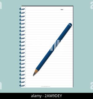 Template design for your project with white notes and pencil. vector illustration EPS 10 Stock Vector