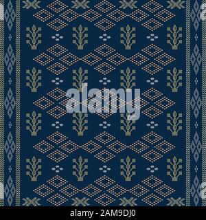 Batak ethnic seamless pattern with motif ulos. creative design cloth pattern. Tribal ethnic ornament seamless pattern. Colorful vector illustration. E Stock Vector