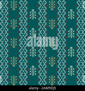 Beautiful Batak Ulos cloth motif with vertical design. Seamless pattern traditional cloth. Stock Vector