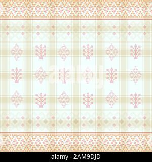 Batak ethnic seamless pattern with motif ulos. creative design cloth pattern. Tribal ethnic ornament seamless pattern. Colorful vector illustration. E Stock Vector