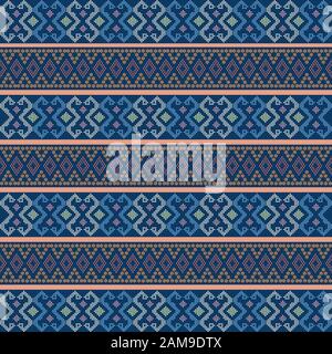 Batak ethnic seamless pattern with motif ulos. creative design cloth pattern. Tribal ethnic ornament seamless pattern. Colorful vector illustration. E Stock Vector