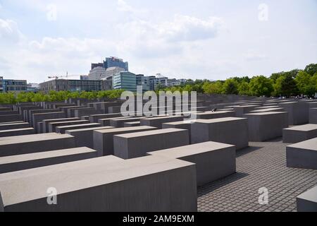 Memorial to victims of Holocaust in Berlin Germany Stock Photo