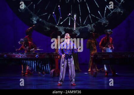 Performers at the dress rehearsal for the Cirque du Soleil production Luzia, which opens on Sunday and runs until March 1, 2020, at the Royal Albert Hall, London. PA Photo. Picture date: Saturday January 11, 2020. Photo credit should read: Kirsty O'Connor/PA Wire Stock Photo