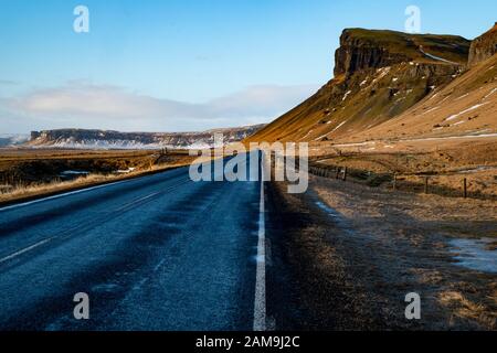 empty icelandic road Stock Photo