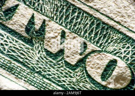 Background texture of 2 american dollars. Stock Photo