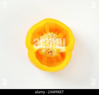 Cross section of yellow bell pepper Stock Photo