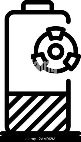 Hazard battery icon, outline style Stock Vector