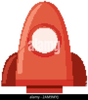 Red rocket on white background illustration Stock Vector