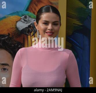 Los Angeles, United States. 12th Jan, 2020. Cast member Selena Gomez attends the premiere of the motion picture comedy 'Dolittle' at the Regency Village Theatre in the Westwood section of Los Angeles on Saturday, January 11, 2020. Storyline: A physician discovers that he can talk to animals. Photo by Jim Ruymen/UPI. Credit: UPI/Alamy Live News Stock Photo