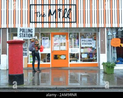 A general view of The Mill Community Centre, turned Polling Station for the day, in Walthamstow, north-east London on Thursday 12th December. The UK is going to the polls for the country's third general election in less than five years. Featuring: Atmosphere Where: London, United Kingdom When: 12 Dec 2019 Credit: Jon Gillespie/WENN Stock Photo