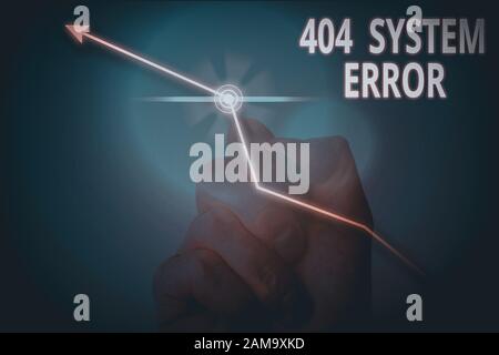 Conceptual hand writing showing 404 System Error. Concept meaning message appears when website is down and cant be reached Stock Photo