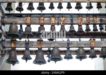 Kyiv, Ukraine, may 18, 2019. Bells of the bell tower of St. Sophia Cathedral Stock Photo