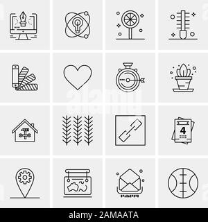 16 Universal Business Icons Vector. Creative Icon Illustration To Use 