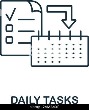 Daily Tasks icon. Line style symbol from productivity icon collection. Daily Tasks creative element for logo, infographic, ux and ui. Stock Vector