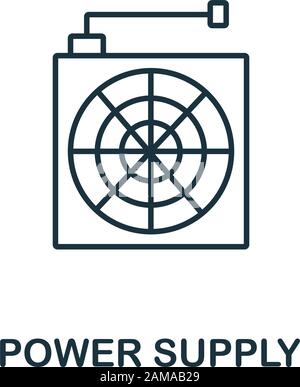 Power Supply icon from clean energy collection. Simple line element power supply symbol for templates, web design and infographics. Stock Vector