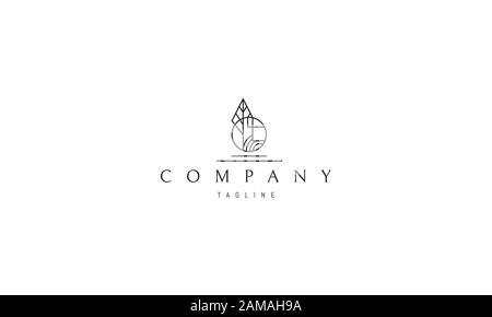 Vector logo on which an abstract image of a tree and different geometric shapes. Stock Vector