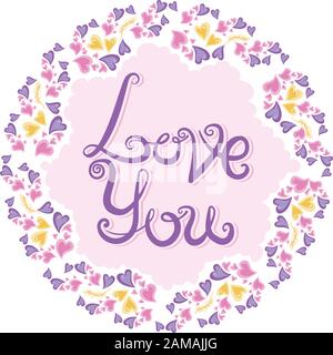 Romantic vintage hearts frame for Valentine s day or wedding. Vector illustration for your design Stock Vector