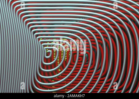 Twirl circle lines, illustrations, for graphic design, wallpapers, booklets. 3D render. Stock Photo