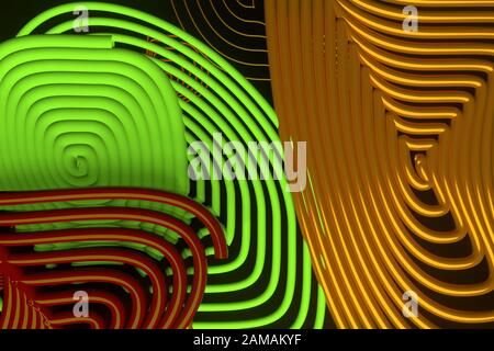 Twirl circle lines, illustrations, for graphic design, wallpapers, booklets. 3D render. Stock Photo