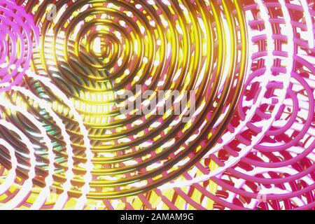 Twirl circle lines, illustrations, for graphic design, wallpapers, booklets. 3D render. Stock Photo