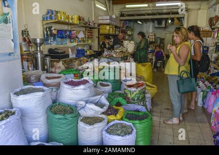 Gewürze, Marktstand, Souk, Altstadt, Akko, Israel Stock Photo
