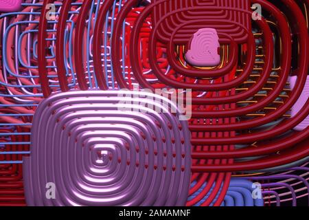 Twirl circle lines, illustrations, for graphic design, wallpapers, booklets. 3D render. Stock Photo