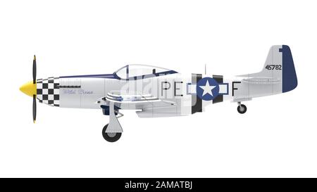 3d rendering of a world war two airplane isolated on white background. Stock Photo