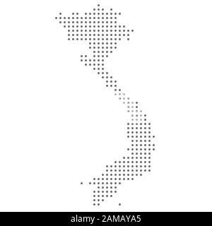Vietnam map dotted, grey point, on white background. Vector illustration. Web design, wallpaper, flyers, invitation posters brochure banners Stock Vector