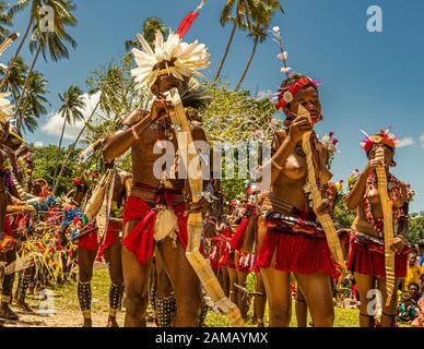 Traditional Dance on Kwebwaga, Trobriand Islands, Papua New Guinea ...