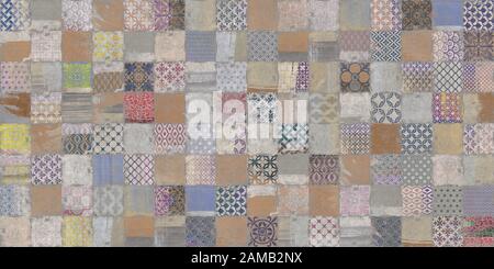 Gorgeous seamless pattern colorful Moroccan, Portuguese and Azulejo tile background Stock Photo