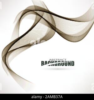 Smooth waves on white background.Abstract background wave. Stock Vector