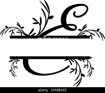 Download Initial i decorative plant monogram split letter vector ...