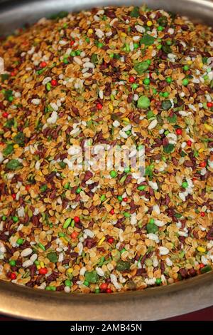 Mukhwas - Indian digestive aid widely used as a mouth freshener, especially after meals including sugar coated fennel seeds, anise, coriander etc. Stock Photo