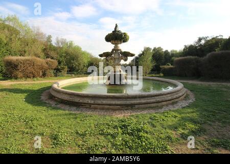 A historical fountain multi-tiered in 'Villa Doria Pamphili' Rome, Italy. Stock Photo