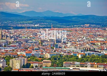 Vienna old city center aerial view, capital of Austria Stock Photo