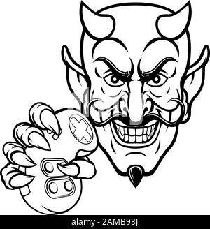 Devil Esports Sports Gamer Mascot Stock Vector