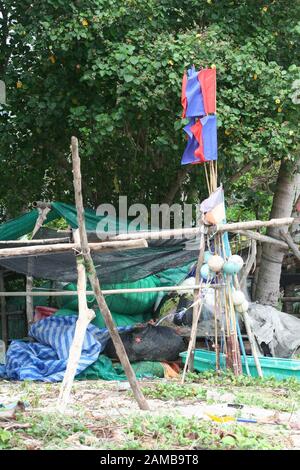 Fisherman equipment at the shore on Koh Samui, Thailand Stock Photo