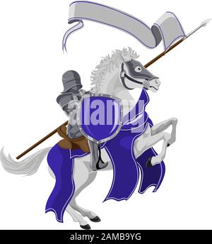 Medieval Joust Knight on Horse Stock Vector