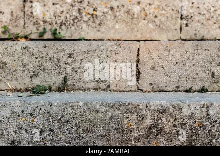 good looking old stone wall texture - stone as bricks and look grainy. photo has taken at izmir/turkey. Stock Photo