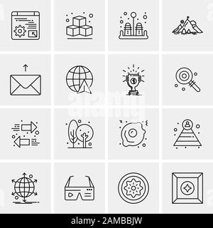 16 Universal Business Icons Vector. Creative Icon Illustration To Use 