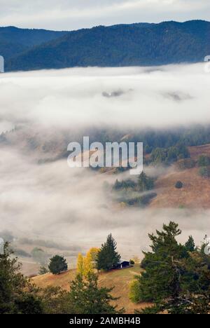 Hills in morning mist near Gonder Ethiopia Africa Attractive beautiful ...