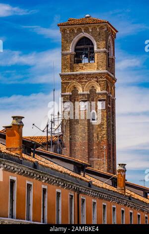 Campanile of San Giovanni Elemosinario (1531) church San Polo district  Venice the Veneto Italy Europe Stock Photo - Alamy