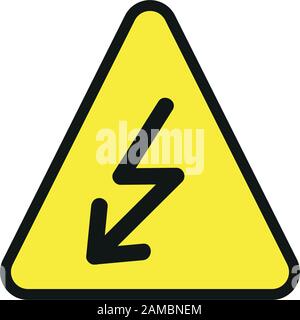 Vector high voltage sign. Warning Sign, Caution Sign Stock Vector