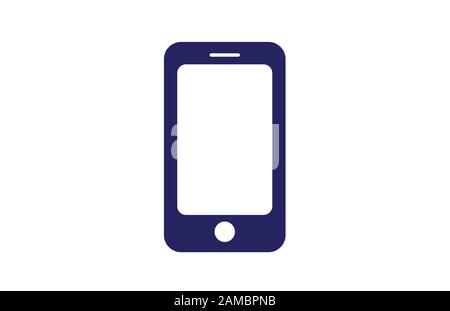 blue white icon smart phone smartphone or tablet logo template elements company business. Communication and technology design Stock Vector
