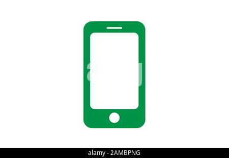 green white icon smart phone smartphone or tablet logo template elements company business. Communication and technology design Stock Vector