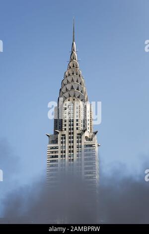 NEW YORK, USA - AUGUST 26, 2017: View at Chrysler Building in New York City. It is the tallest brick building in the world with a steel framework, com Stock Photo