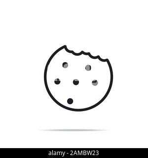 Browser Cookie Icon. Outline Style Icon Cookie icon vector isolated on white background, logo concept sign on transparent background, filled black Stock Vector