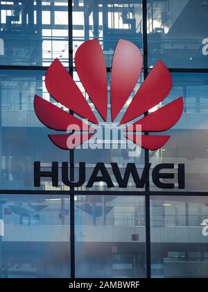 Huawei Logo, Huawei Head Office, Green Park, Reading, Berkshire, England, UK, GB. Stock Photo