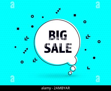 Big Sale speech bubble banner pop art memphis style Stock Vector