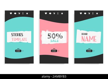 Stories template for mobile phone social background. Stock Vector